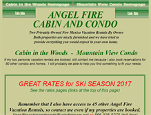 Tablet Screenshot of angelfirecabinandcondo.com